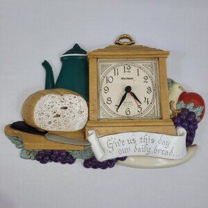 Give Us This Day Our Daily Bread Vintage Burwood Plastic Wall Clock New Haven